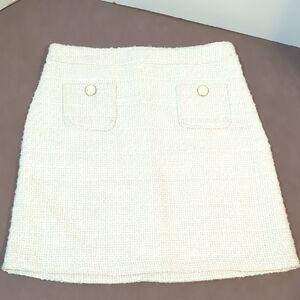 Maison d’ Amelie Skirt White Tweed Lined Size 2